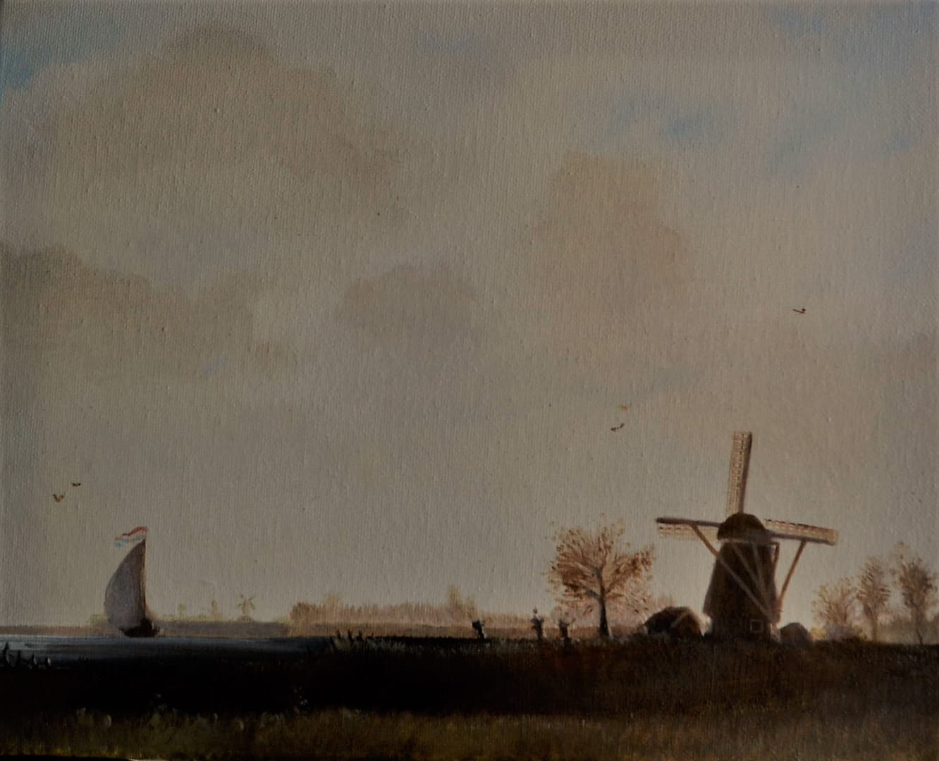 Molen met zeilboot Molen met zeilboot