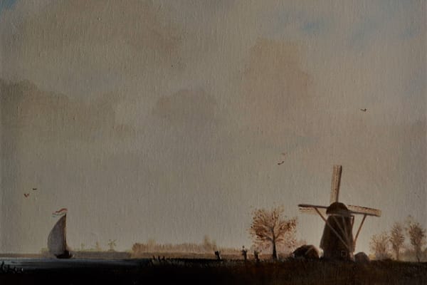 Molen met zeilboot