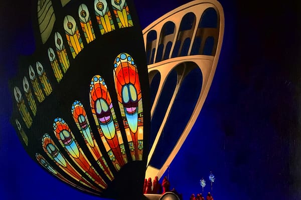 procession of the caterpillars - oilpainting