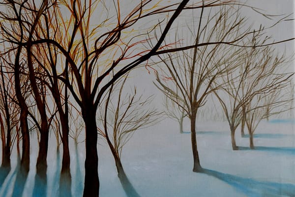 oil painting, winter shadow