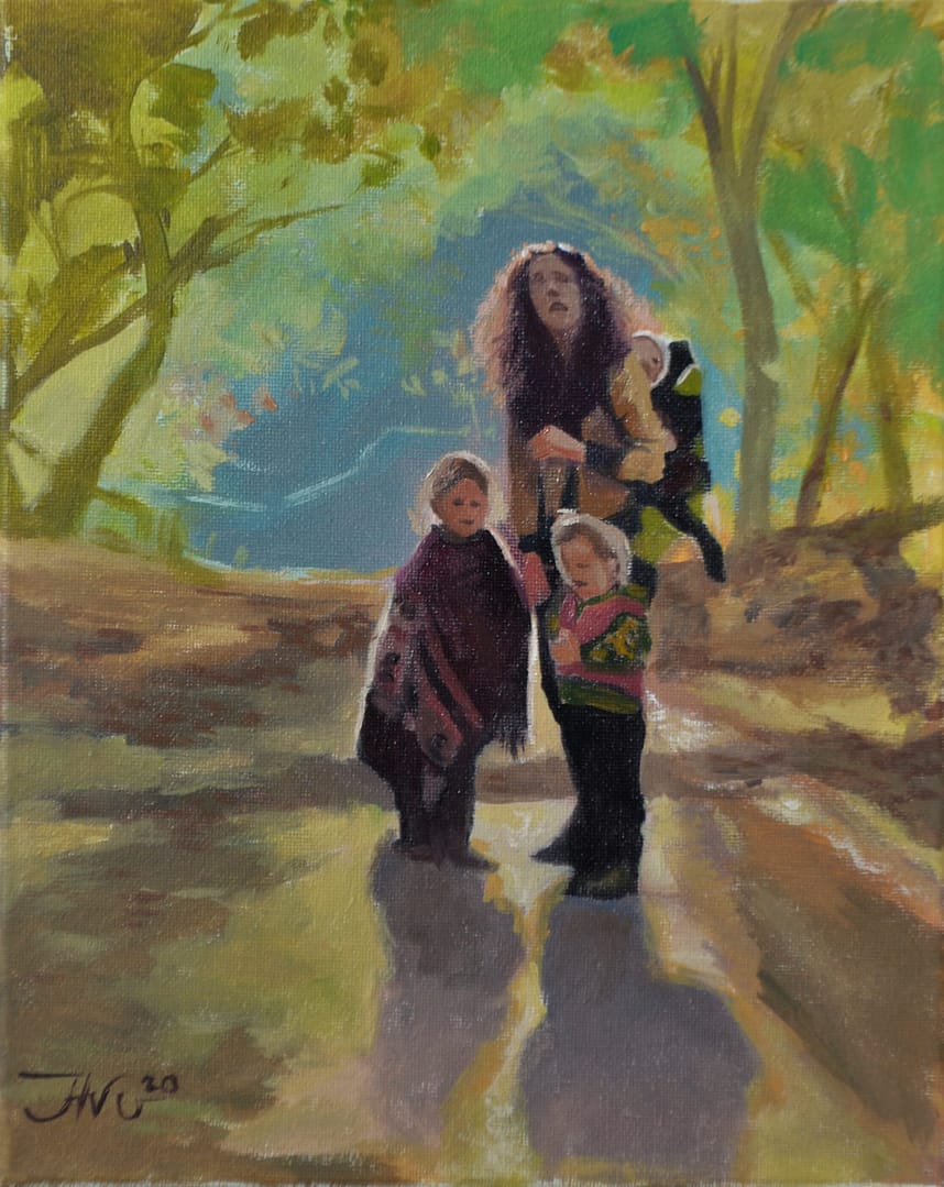 Vrouw en kinderen